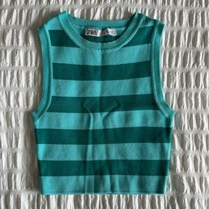 Zara knit striped crop top